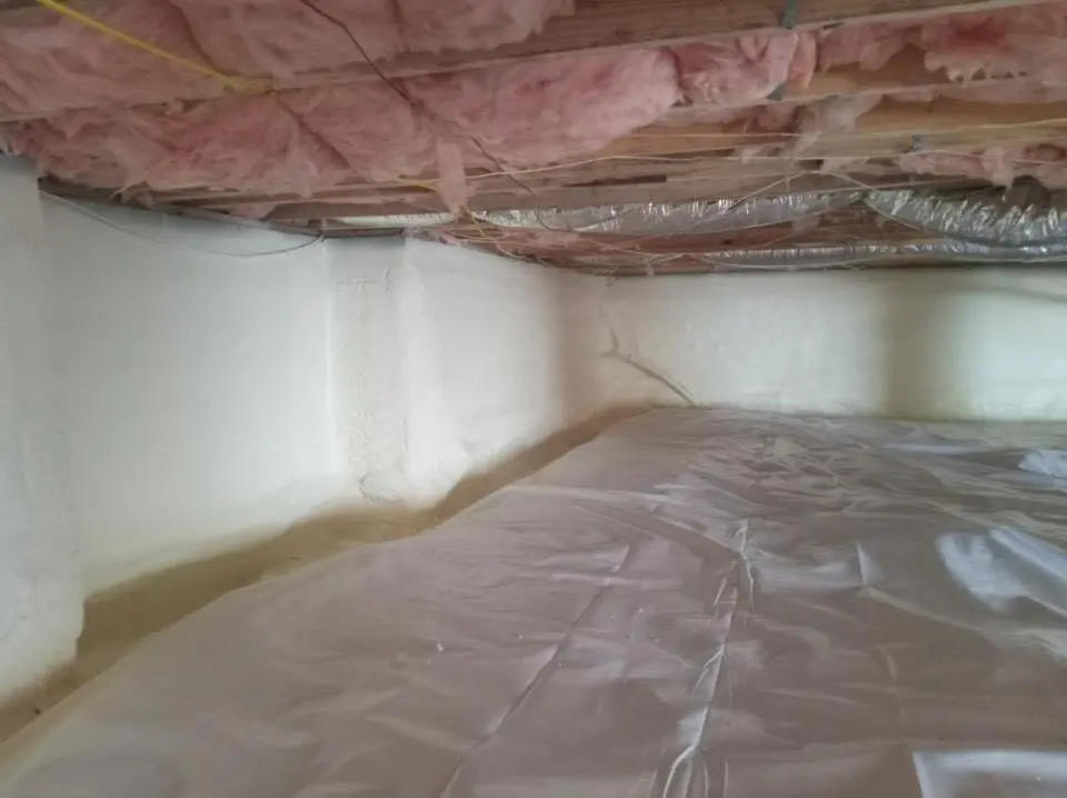 Crawl space encapsulation with closed-cell spray foam for Attic Insulation in Epping